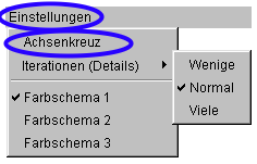 Einstellungen - Achsenkreuz