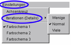 Einstellungen - Iterationen